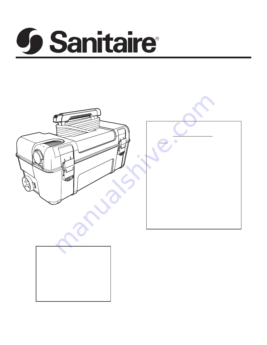 Sanitaire 1040 Series Owner'S Manual Download Page 1