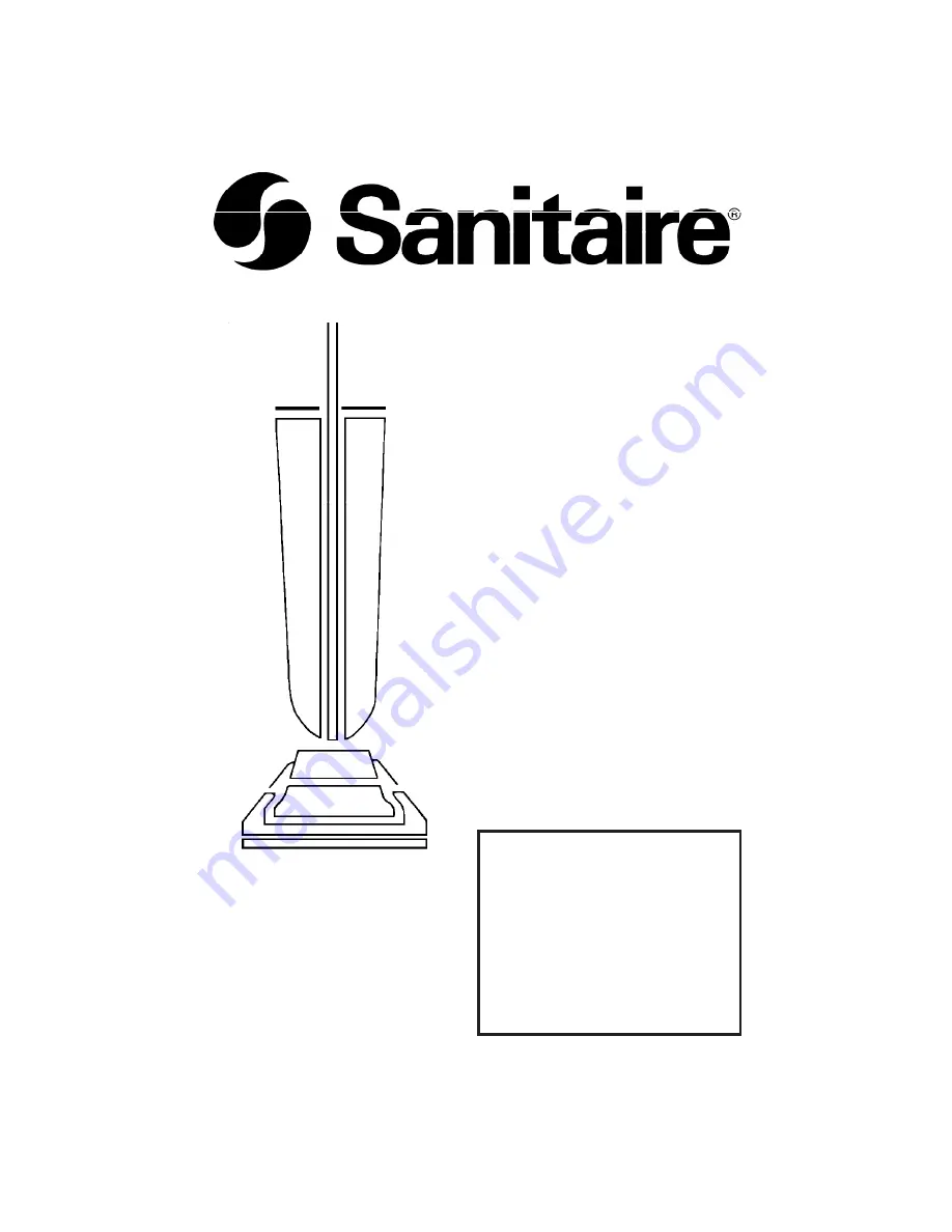 Sanitaire 600 Series Owner'S Manual Download Page 1