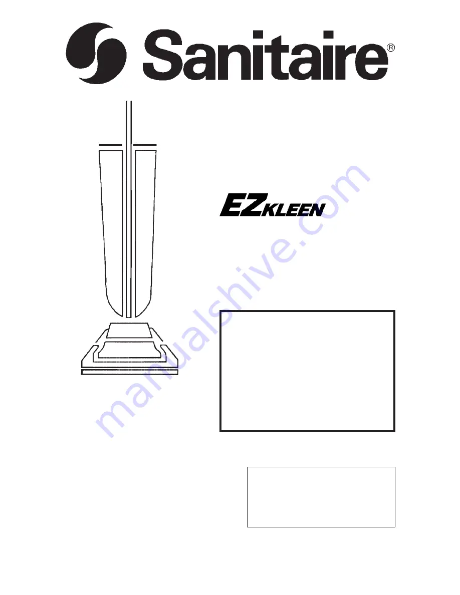 Sanitaire 680 Series Owner'S Manual Download Page 1