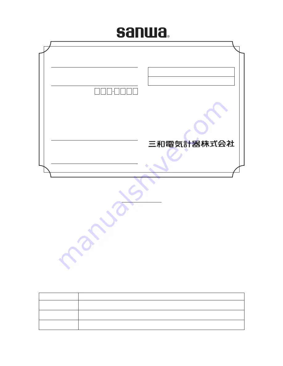 Sanwa PDR302 Instruction Manual Download Page 11