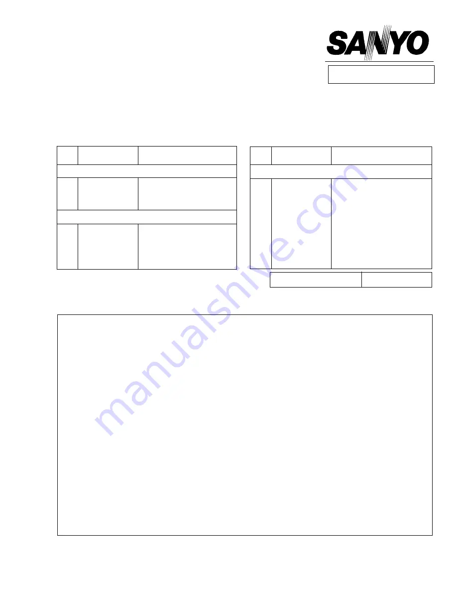 Sanyo 437 450 30 Supplement Of Service Manual Download Page 1