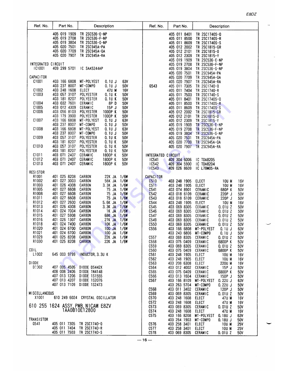 Sanyo C29ZK81 Service Manual Download Page 16