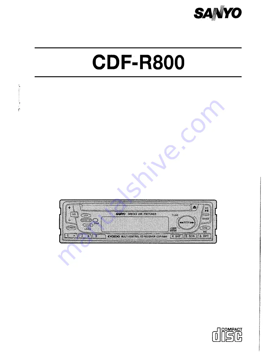 Sanyo CDF-R800 Скачать руководство пользователя страница 1