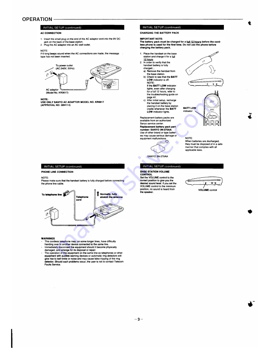 Sanyo CLA-1380 Service Manual Download Page 4