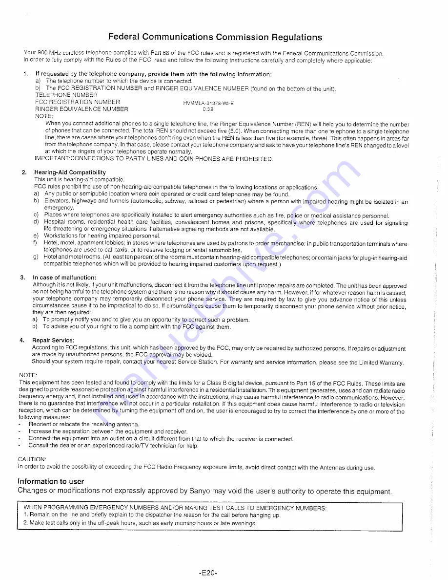 Sanyo CLT-937A Instruction Manual Download Page 21