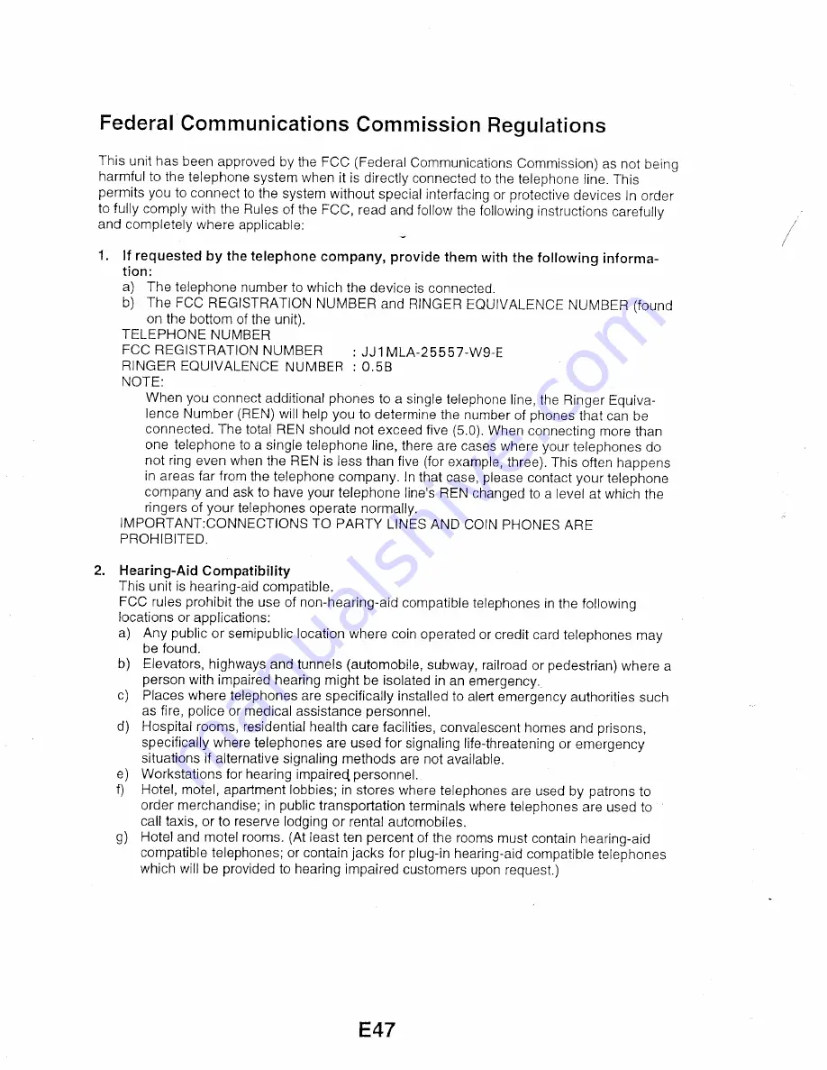 Sanyo CLT-9820 Instruction Manual Download Page 48