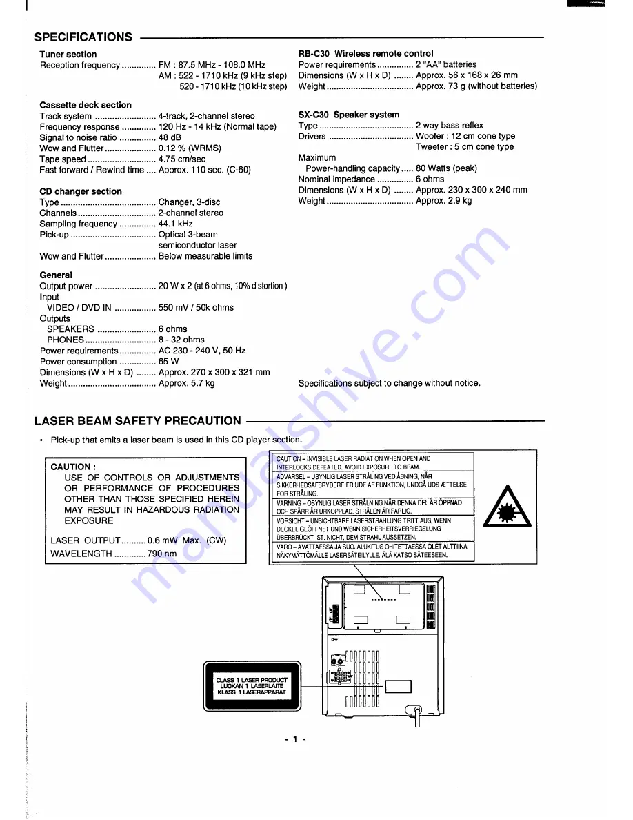 Sanyo DC-C30 Service Manual Download Page 2