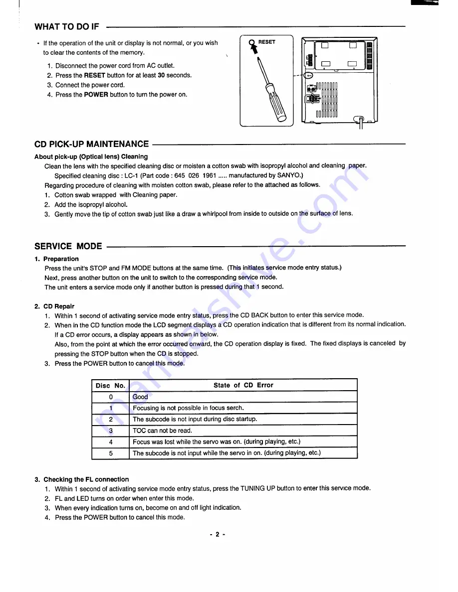 Sanyo DC-C30 Service Manual Download Page 3