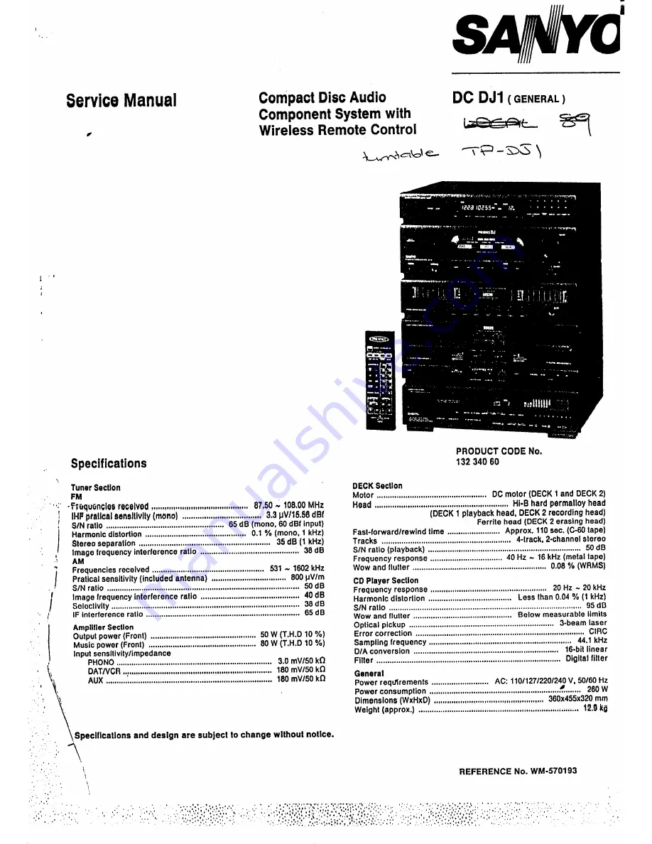 Sanyo DC DJI Скачать руководство пользователя страница 1