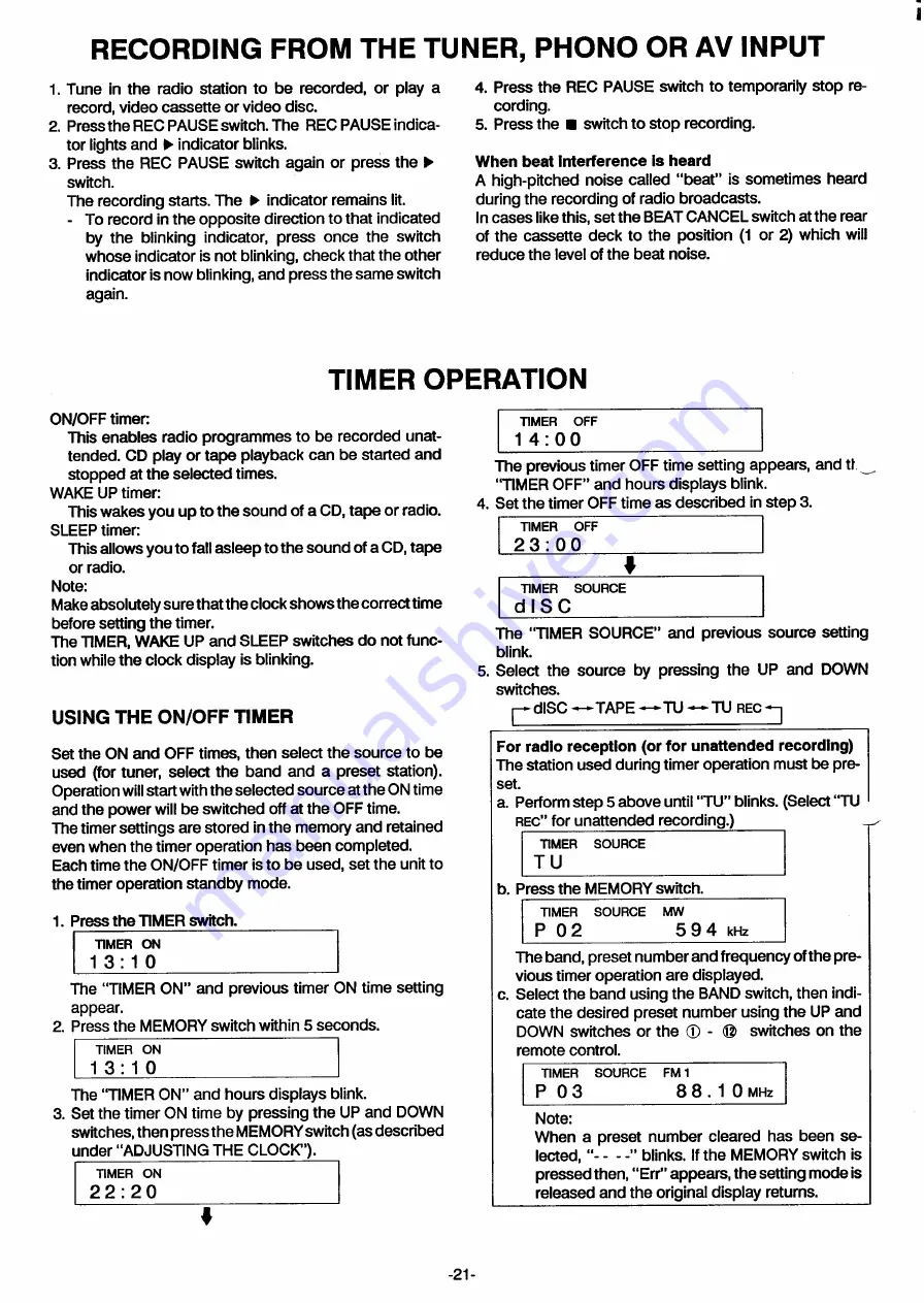 Sanyo DC-T44 Instruction Manual Download Page 22