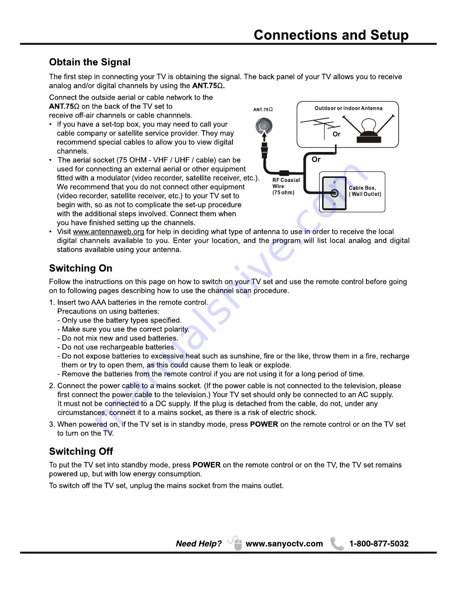 Sanyo DP40D64 User Manual Download Page 13