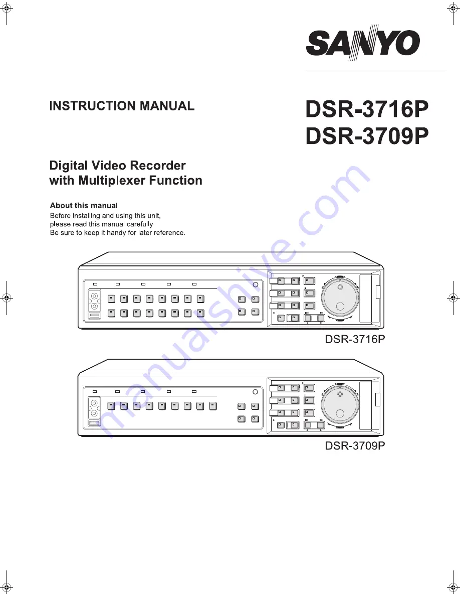 Sanyo DSR-3709P Instruction Manual Download Page 1