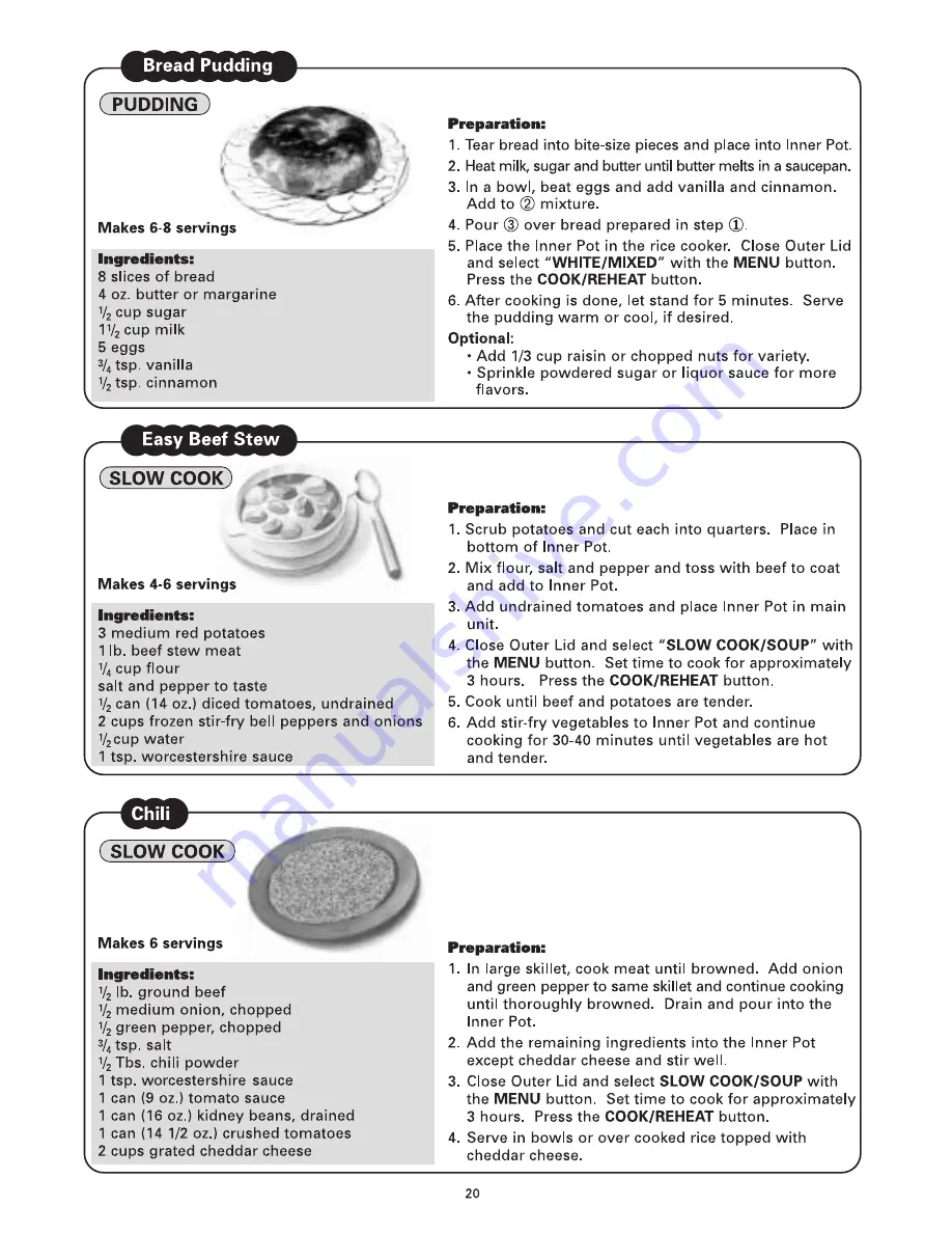 Sanyo ECJ-D100S - 10 Cup MICOM Rice Cooker Скачать руководство пользователя страница 20