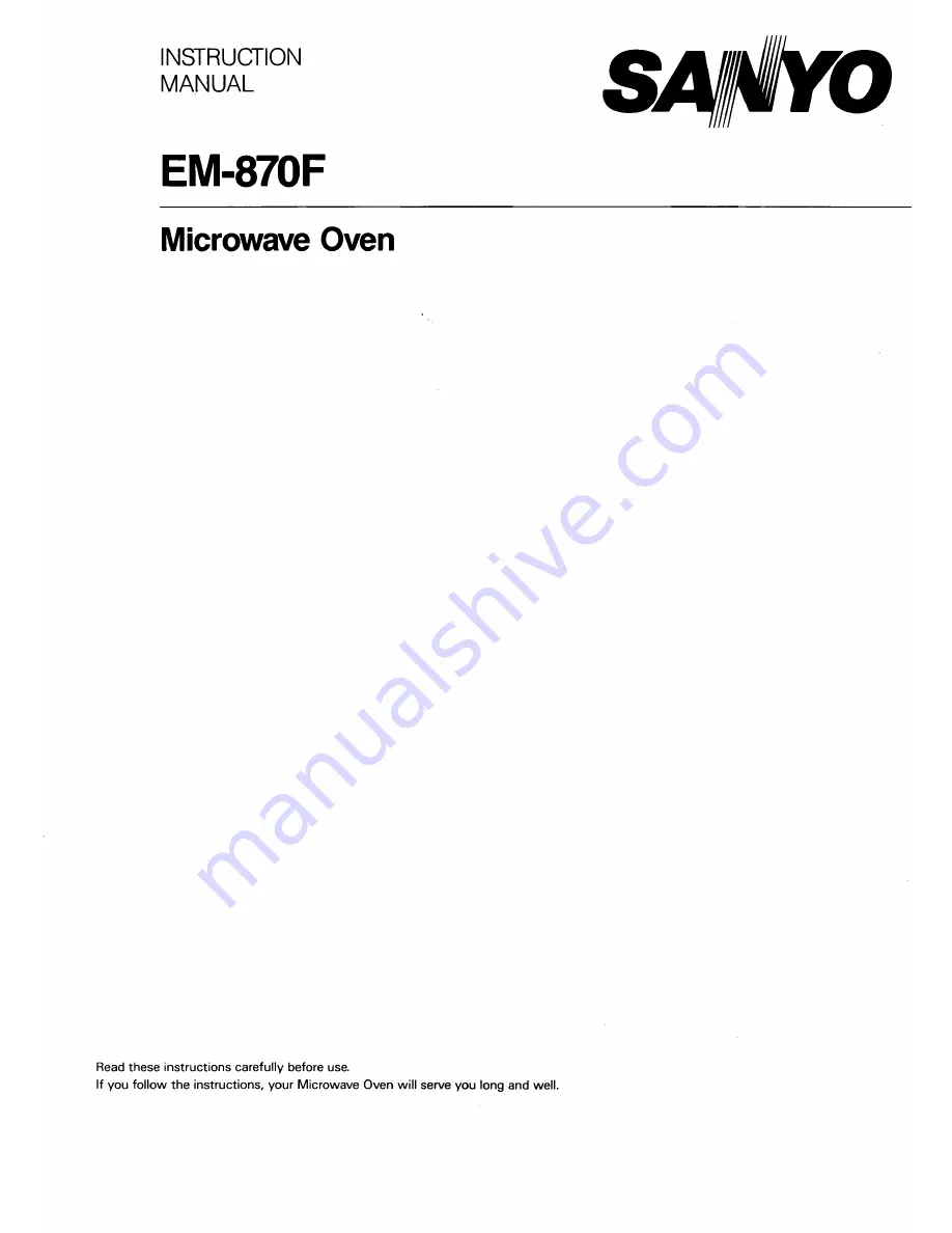 Sanyo EM-870F Instruction Manual Download Page 1