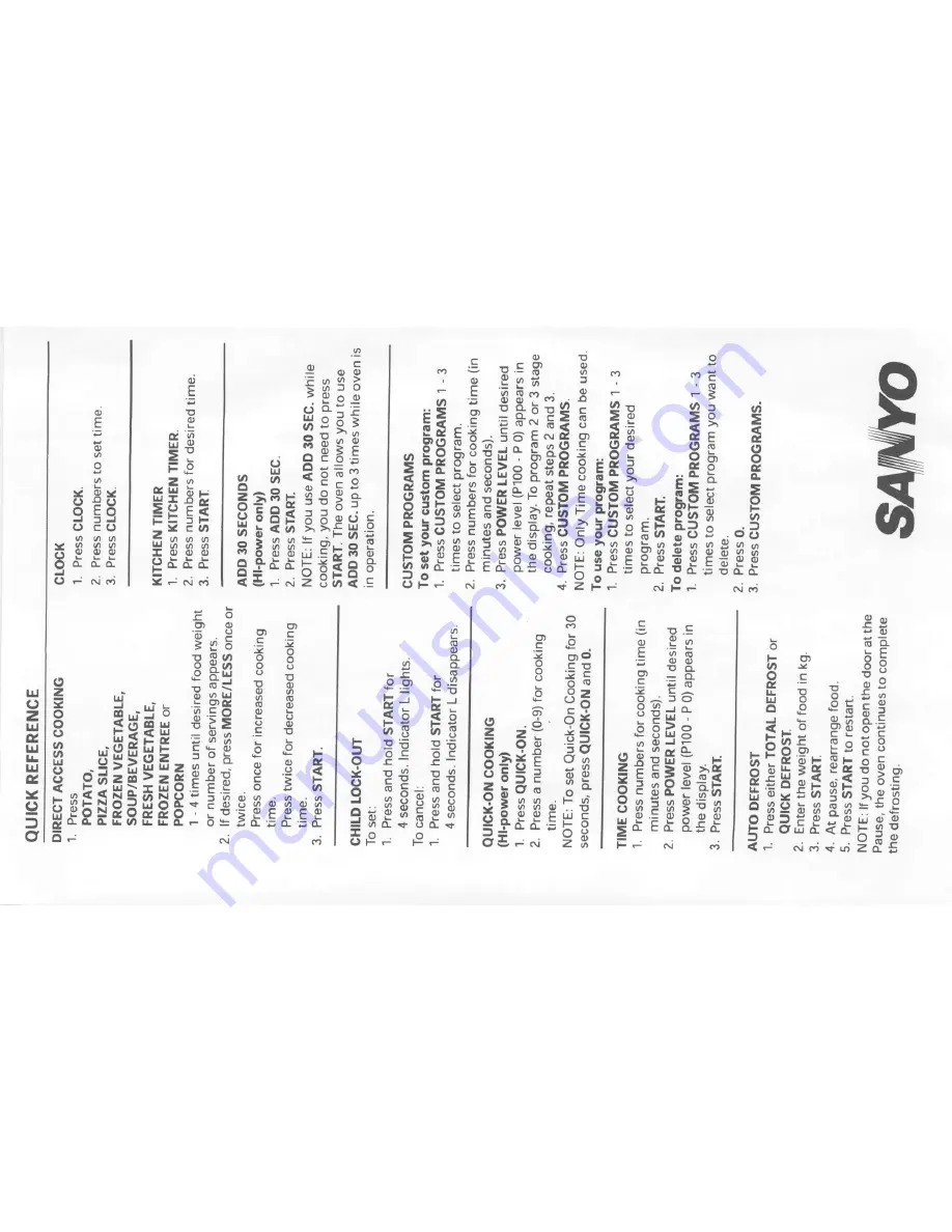 Sanyo EM-A5410 Instruction Manual And Cooking Manual Download Page 33