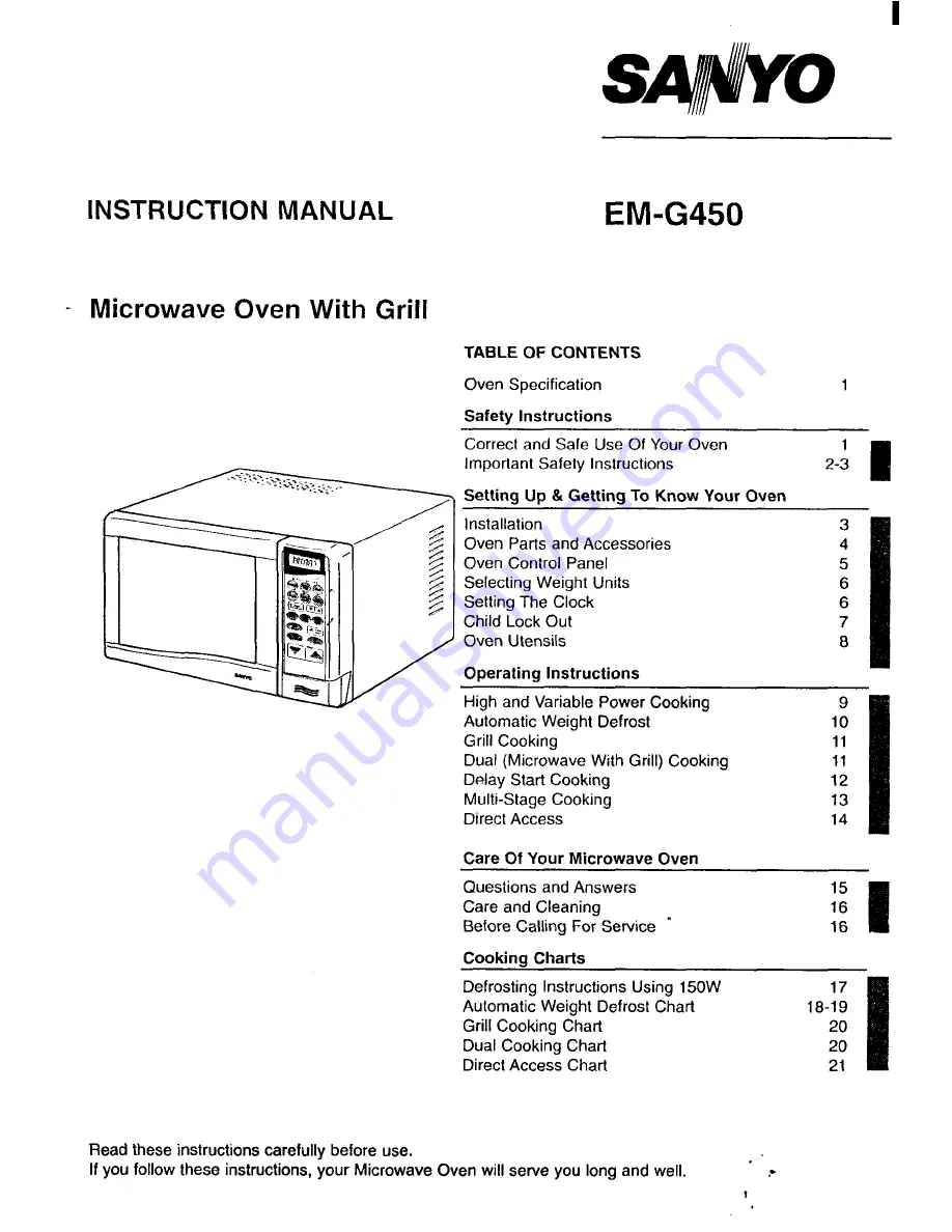 Sanyo EM-G450 Instruction Manual Download Page 1