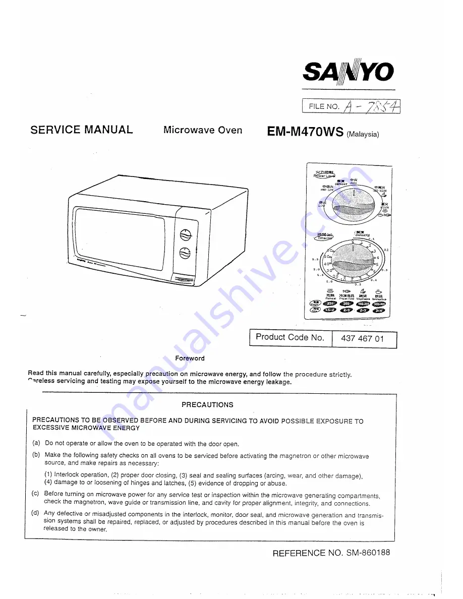 Sanyo EM-M470WS Service Manual Download Page 1