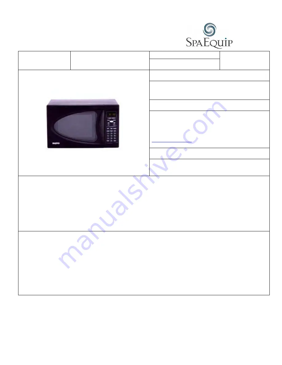 Sanyo EM-U1000W Instruction Manual And Cooking Manual Download Page 1