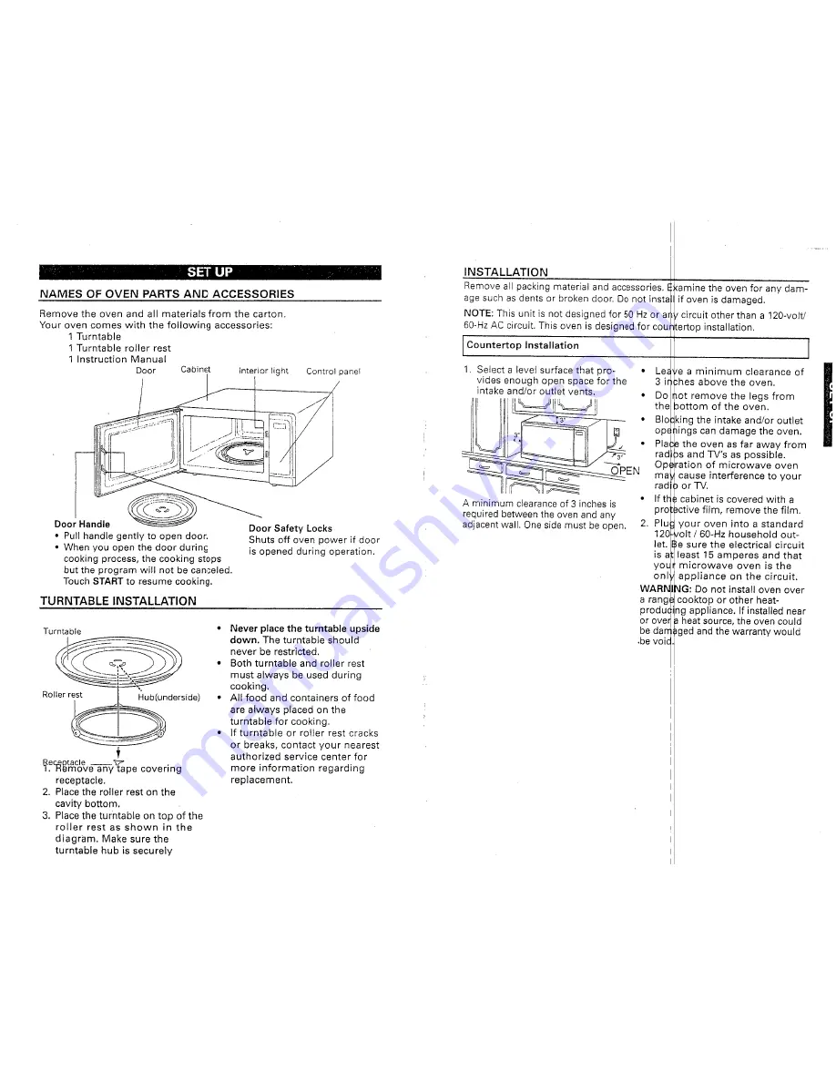 Sanyo EM-U1000W Instruction Manual And Cooking Manual Download Page 6