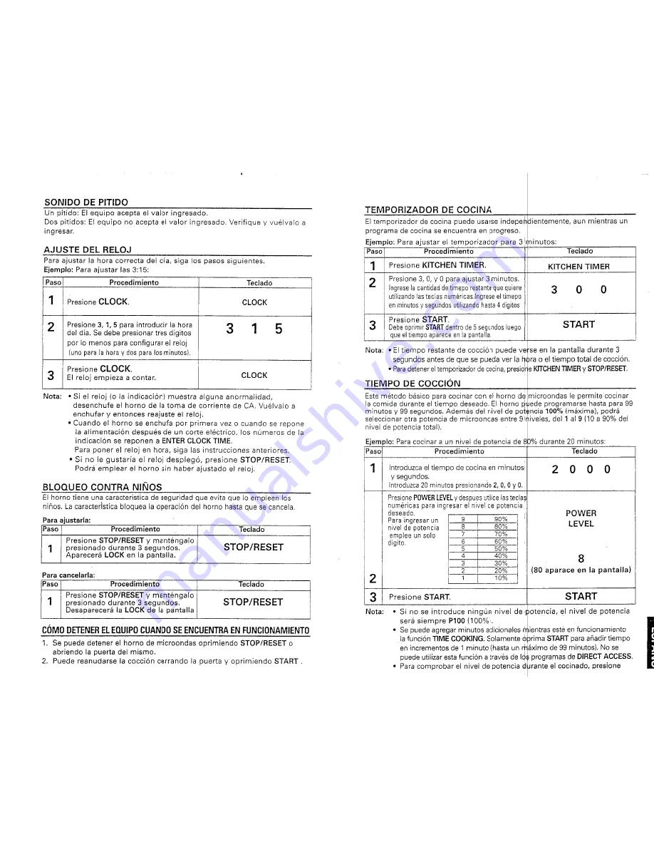 Sanyo EM-U1000W Instruction Manual And Cooking Manual Download Page 15