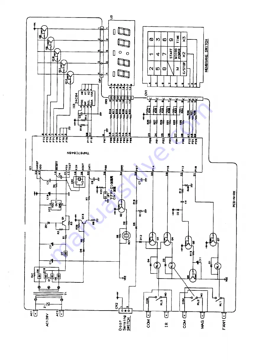 Sanyo EM-V5404SW - Full Size Microwave Oven Service Manual Download Page 10