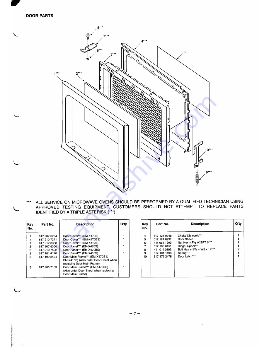 Sanyo EM-X410S Supplement Of Service Manual Download Page 8