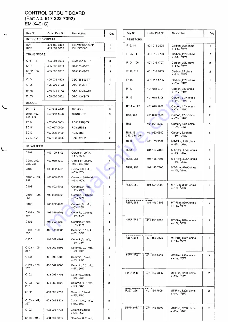 Sanyo EM-X411S Supplement Of Service Manual Download Page 12