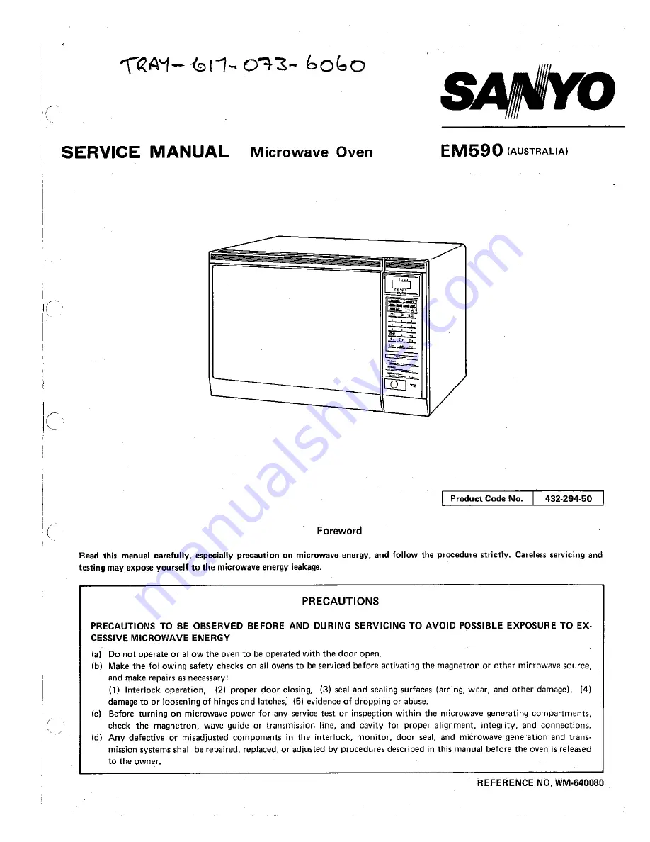 Sanyo EM590 Service Manual Download Page 1