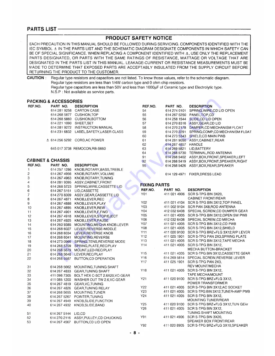 Sanyo MCD-S675F Service Manual Download Page 9