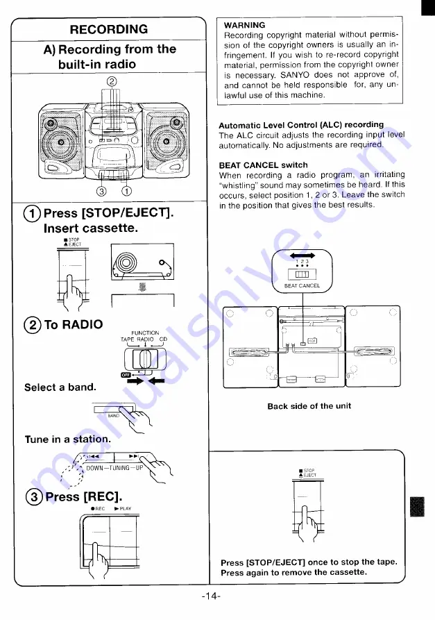 Sanyo MCD-S735F Instruction Manual Download Page 15