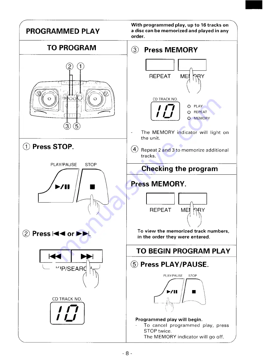 Sanyo MCD-Z18F Instruction Manual Download Page 9