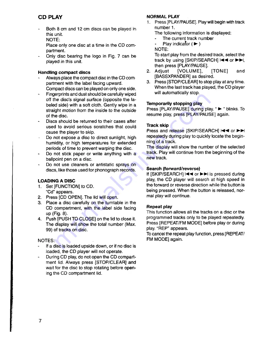 Sanyo MCD-Z260F Instruction Manual Download Page 8