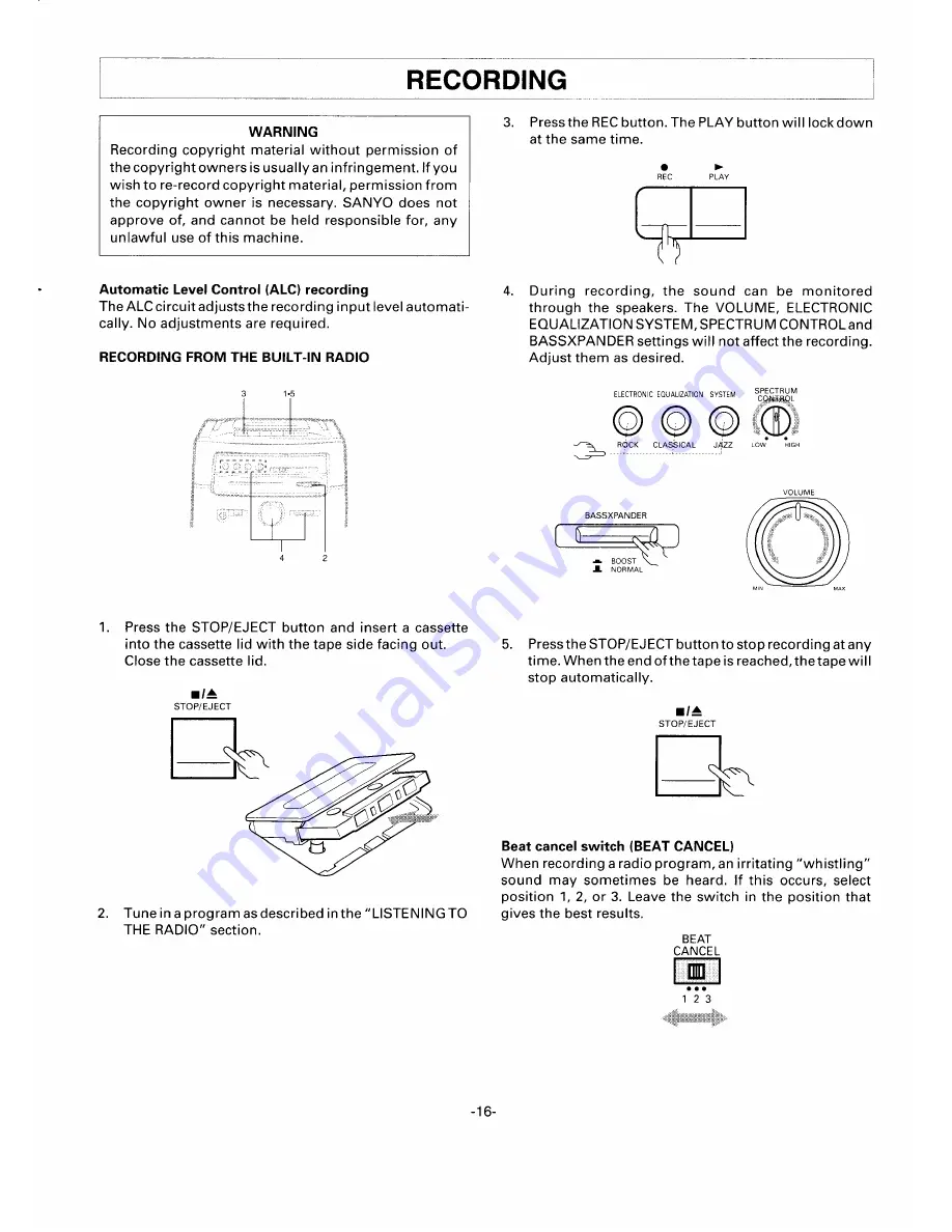 Sanyo MCH-S970F Скачать руководство пользователя страница 17