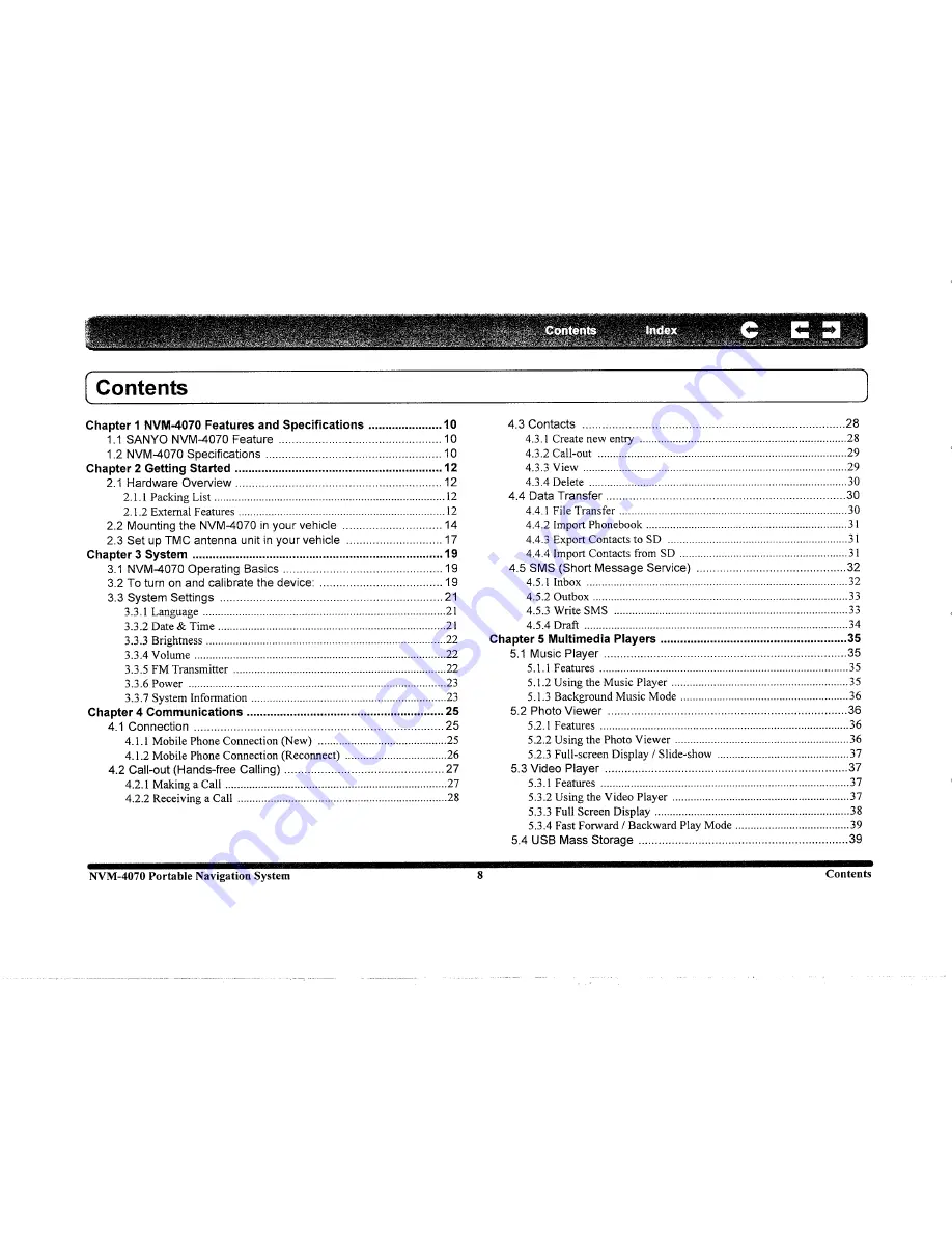 Sanyo NVM-4070 Instruction Manual Download Page 8