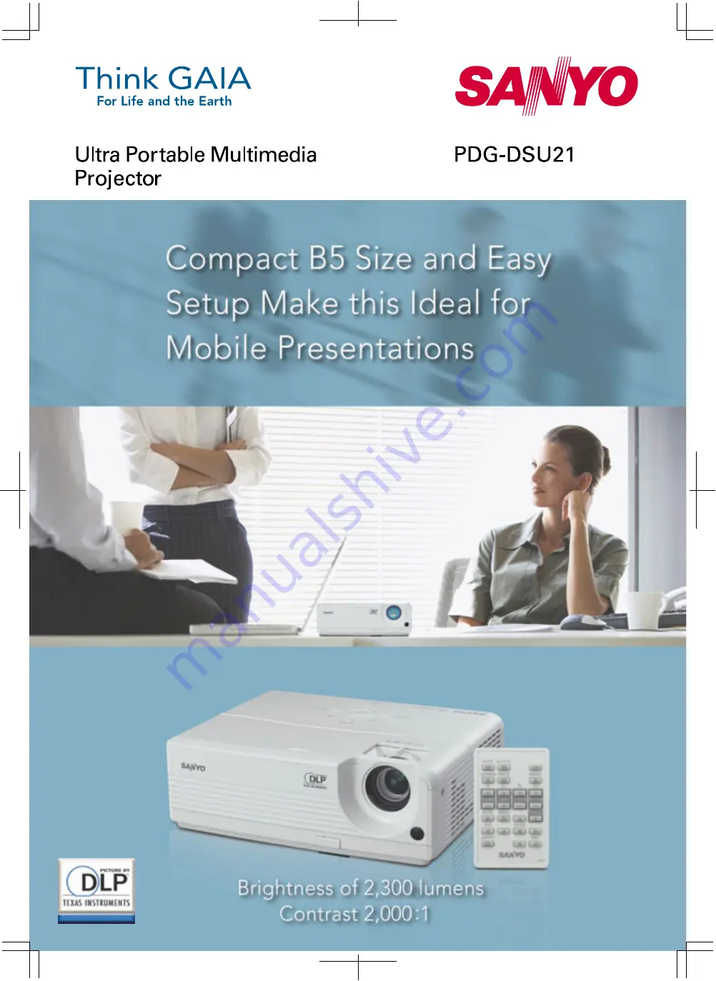 Sanyo PDG-DSU21 Specifications Download Page 1