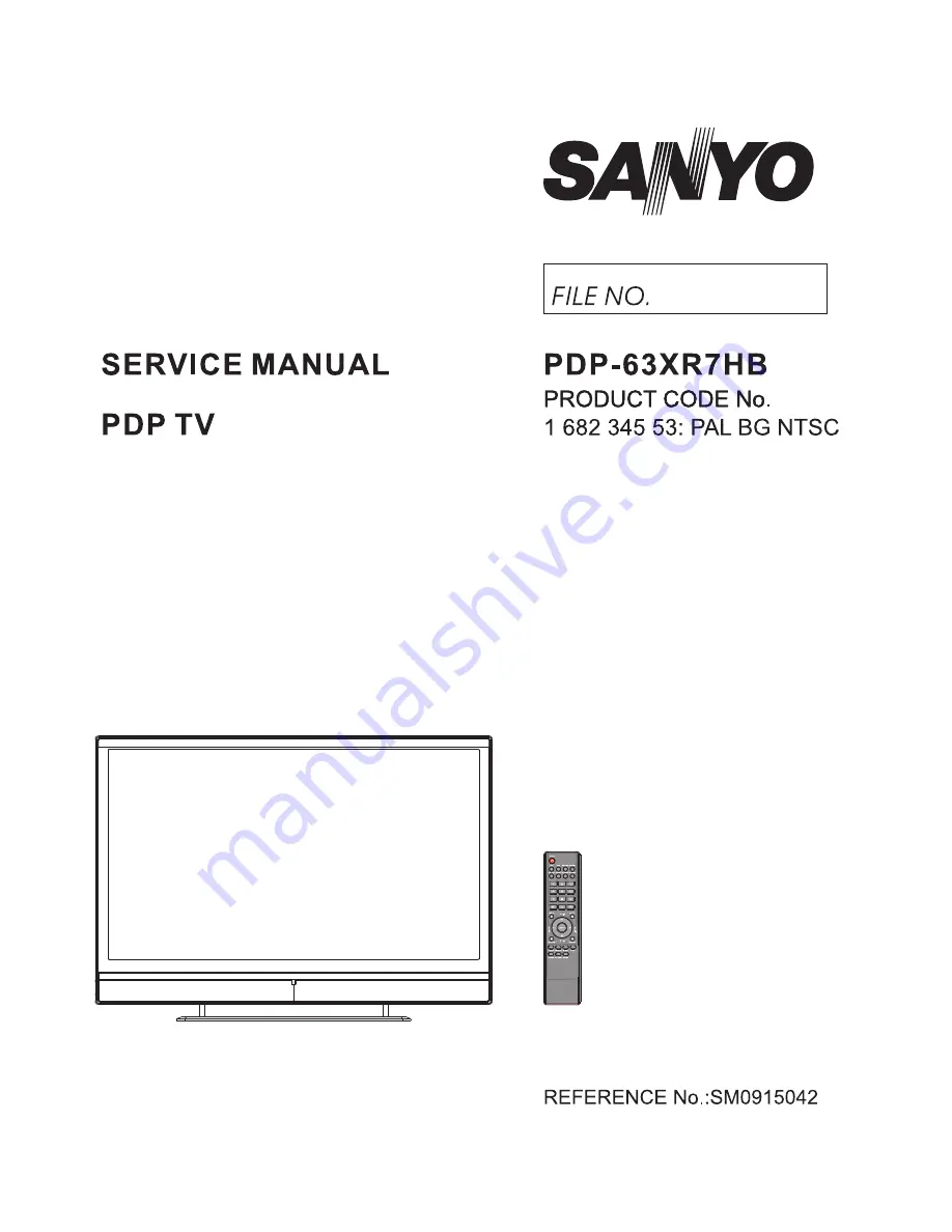 Sanyo PDP-63XR7HB Скачать руководство пользователя страница 1