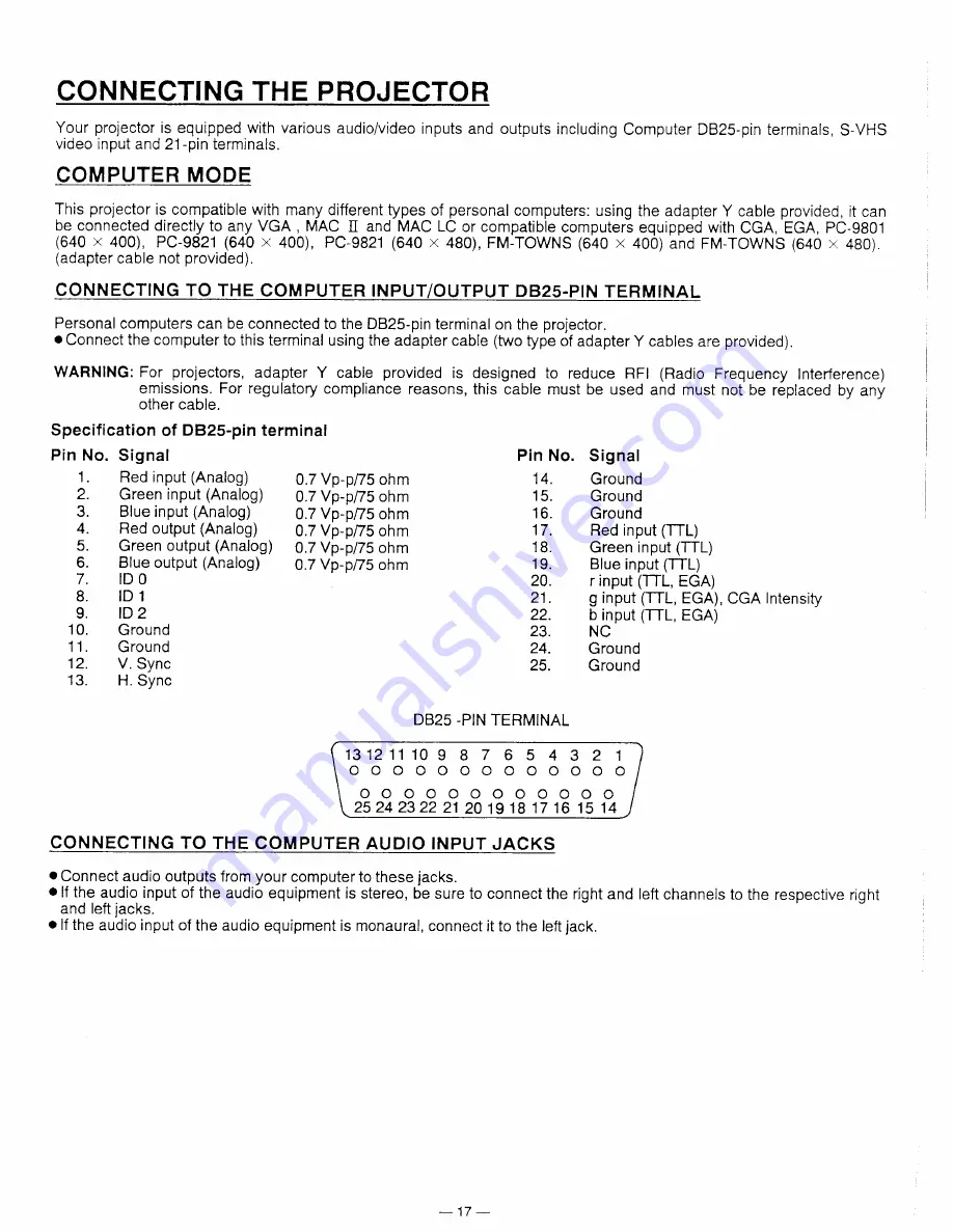 Sanyo PLC-300M Owner'S Manual Download Page 18