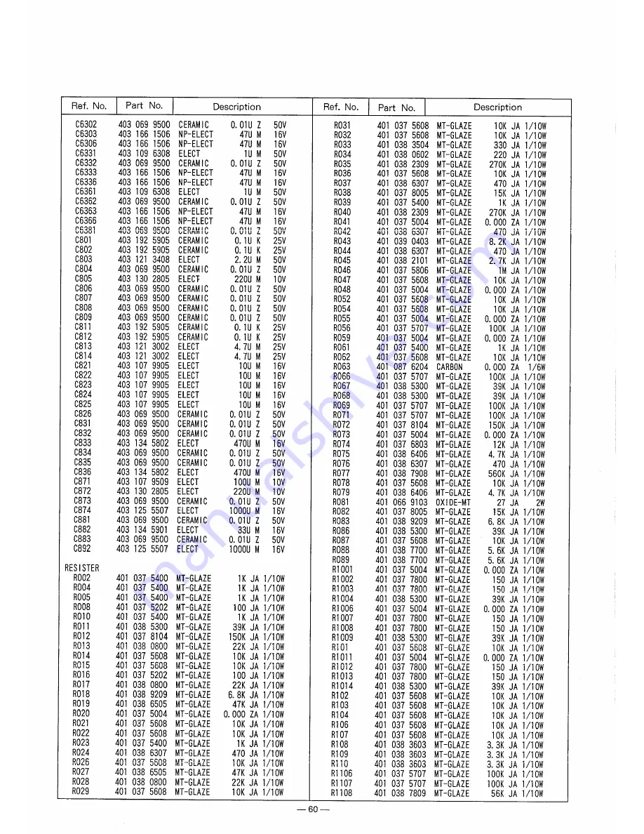 Sanyo PLC-320MB Service Manual Download Page 60