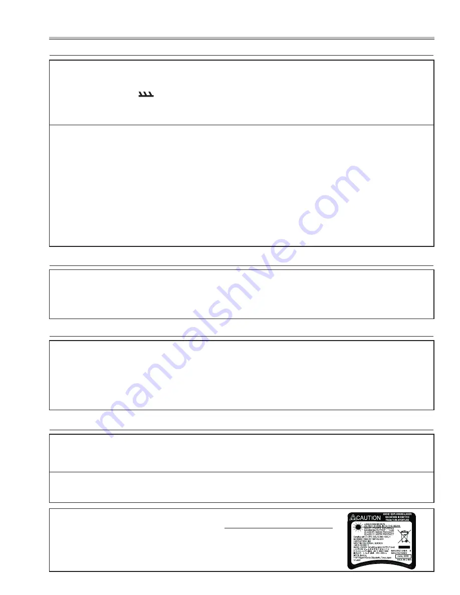 Sanyo PLC-WXU30 Service Manual Download Page 3