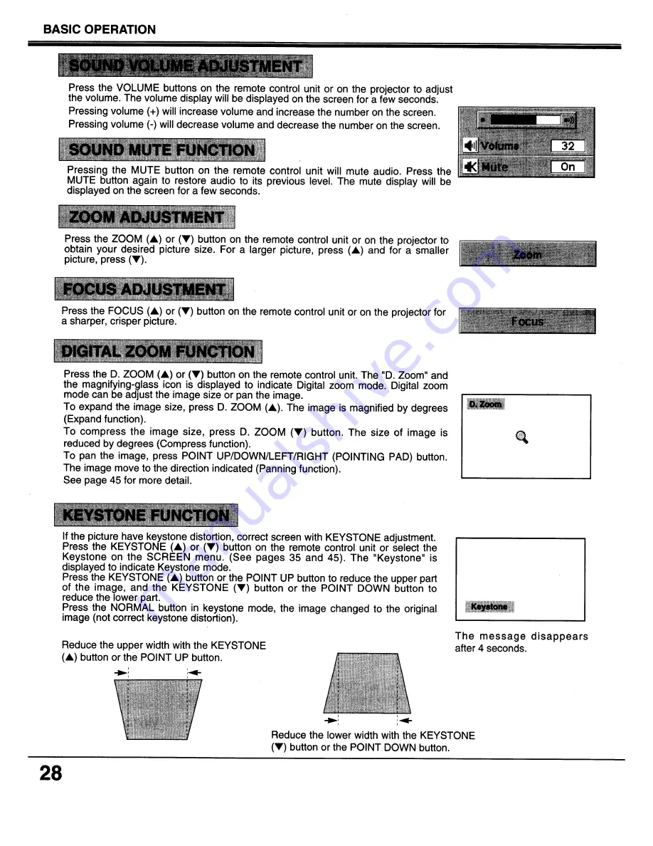 Sanyo PLC-XP17B Скачать руководство пользователя страница 28