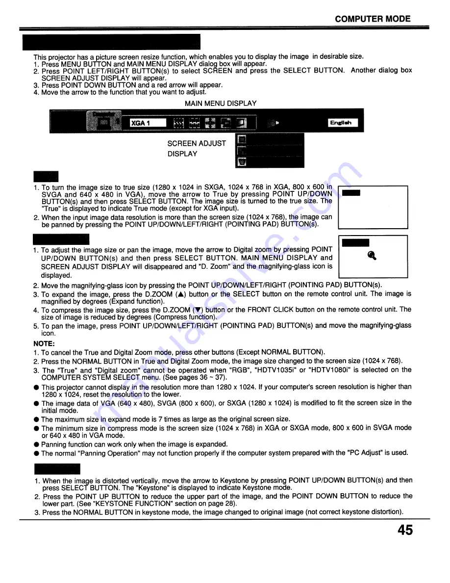 Sanyo PLC-XP17B Скачать руководство пользователя страница 45