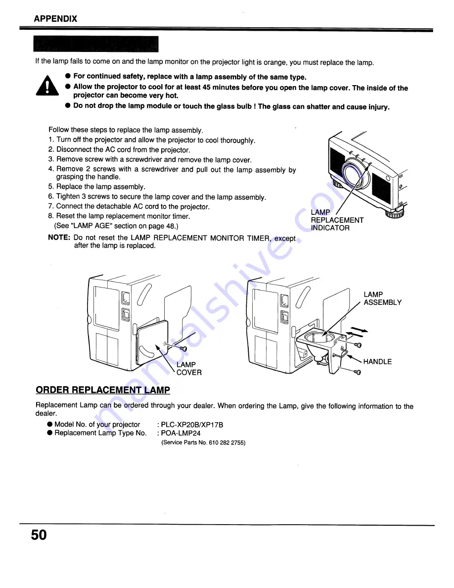 Sanyo PLC-XP17B Скачать руководство пользователя страница 50