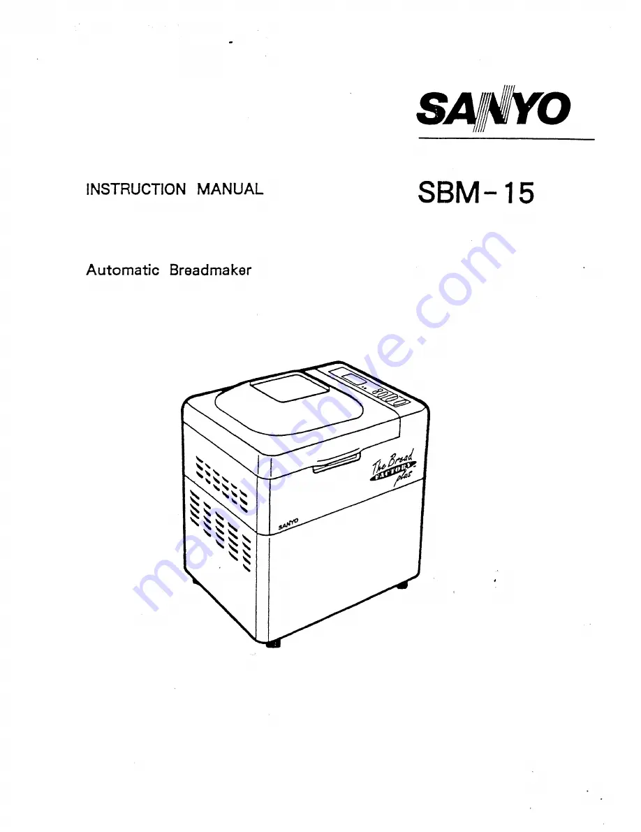 Sanyo SBM-15 Скачать руководство пользователя страница 1