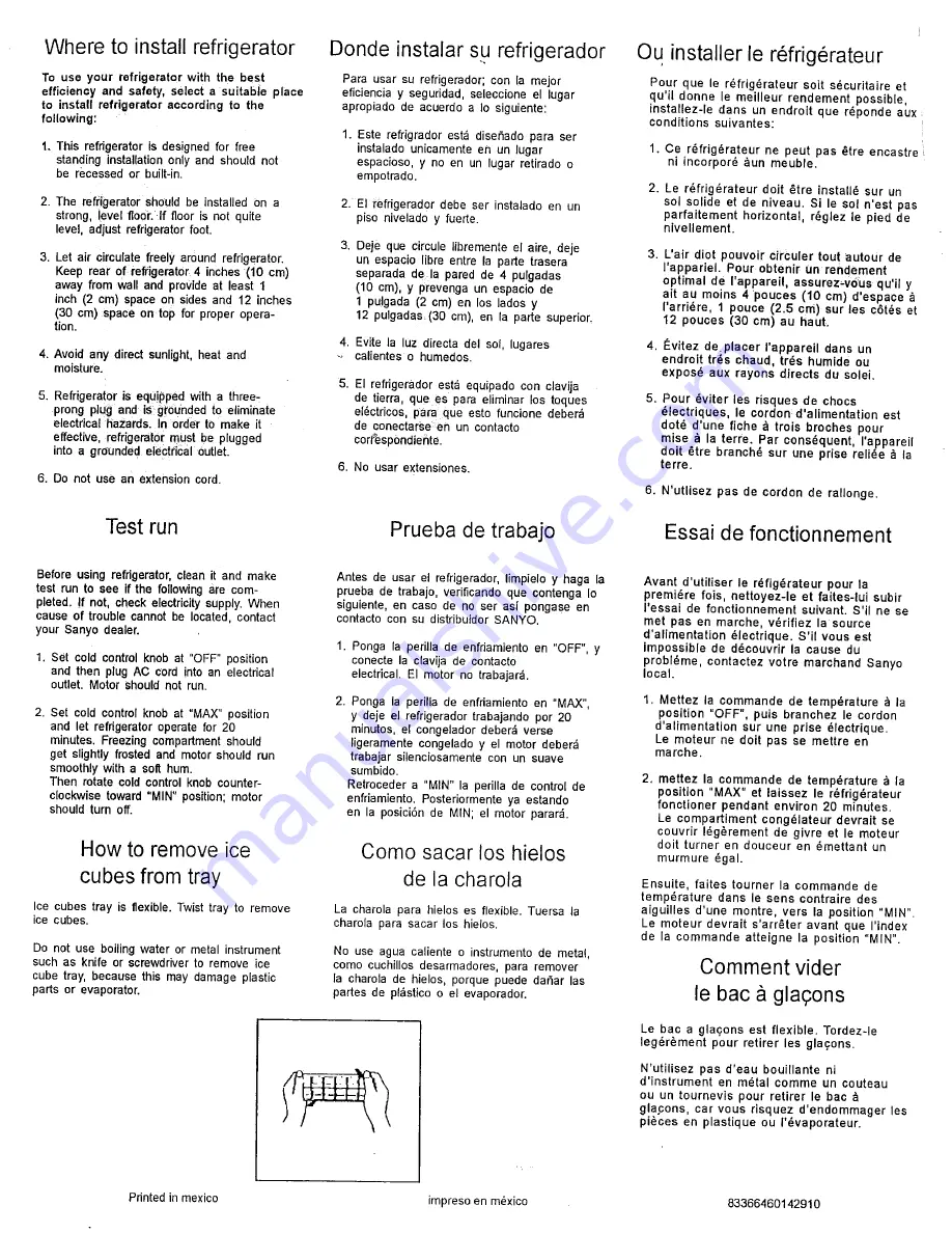 Sanyo SR-2570M Instruction Manual Download Page 4