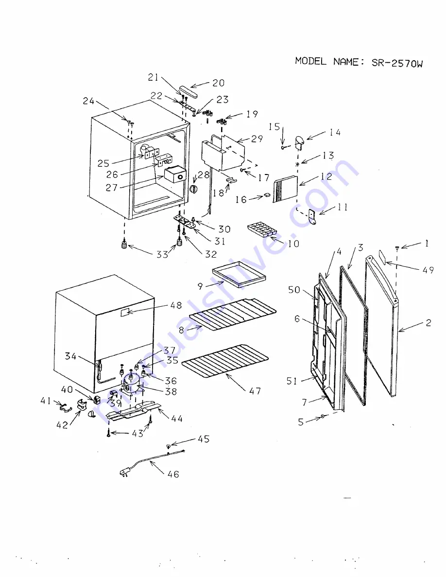 Sanyo SR-2570W - 2.5 cu. Ft. Refrigerator Parts List Download Page 4