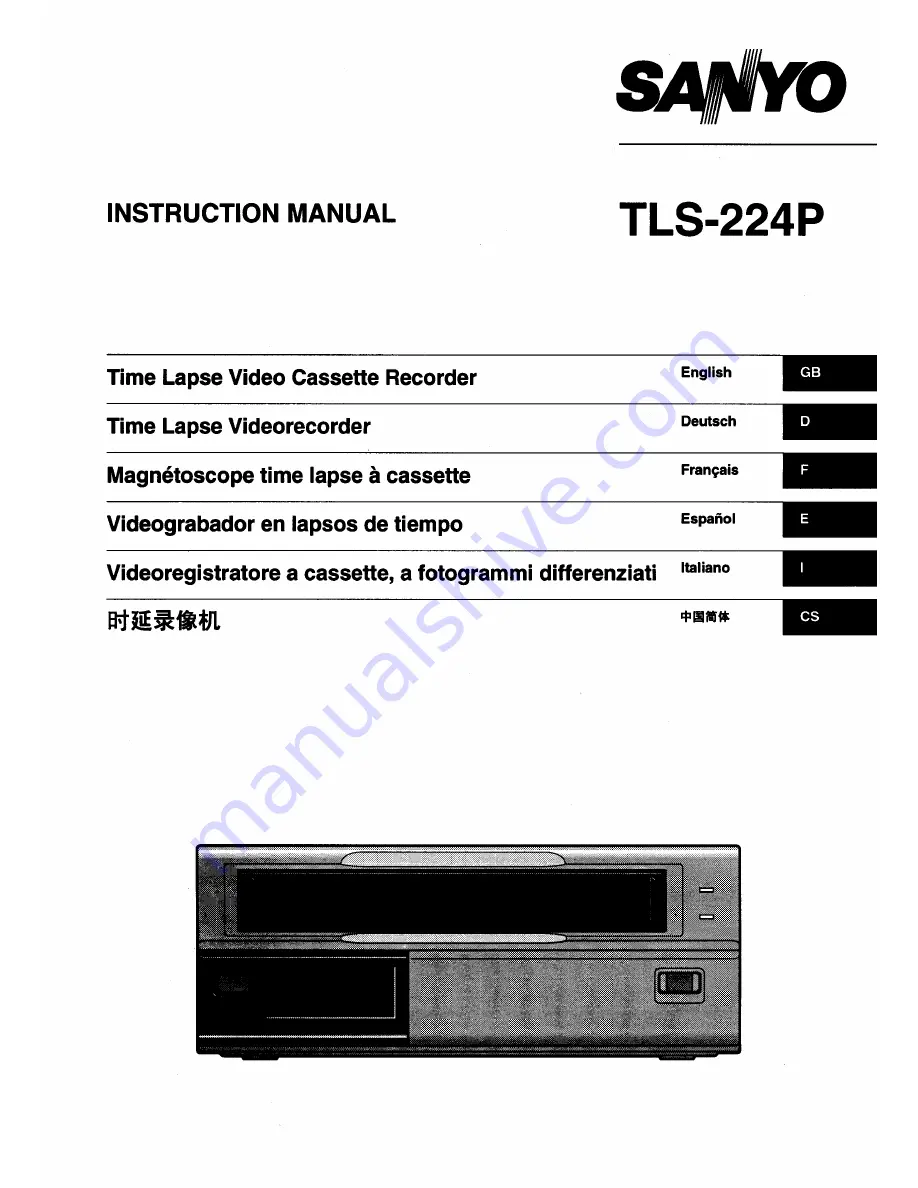 Sanyo TLS-224P Скачать руководство пользователя страница 1