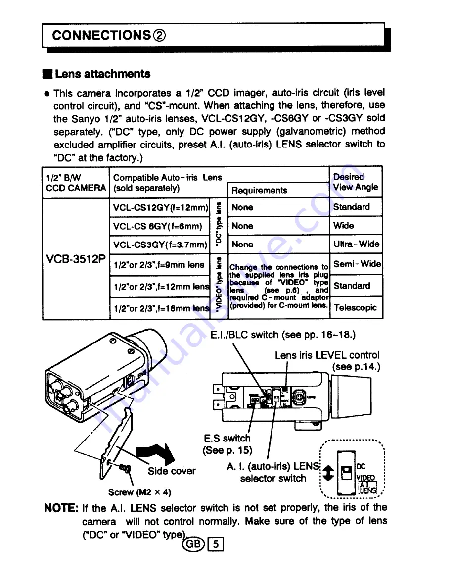 Sanyo VCB-3512P Скачать руководство пользователя страница 6