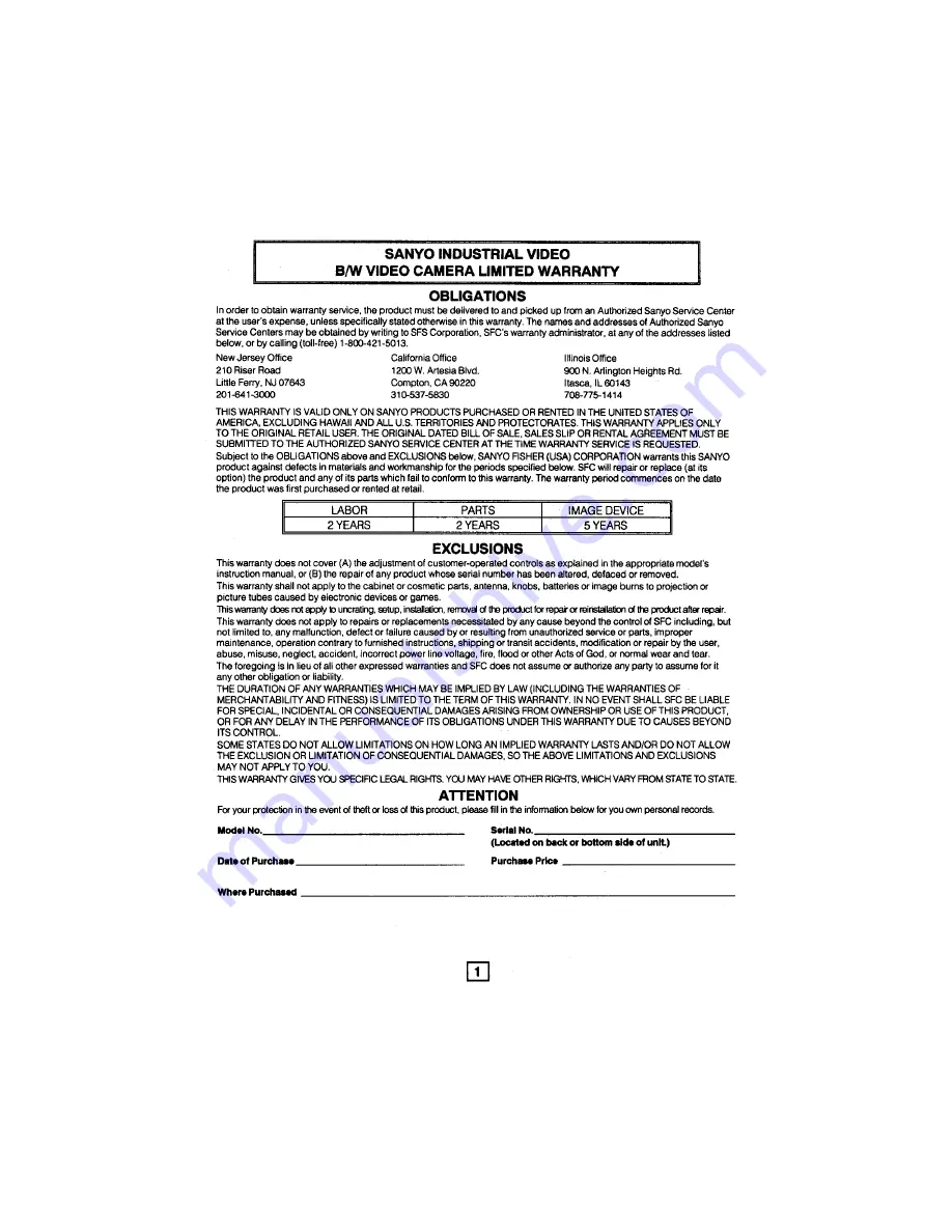 Sanyo VCB-3524 Instruction Manual Download Page 2