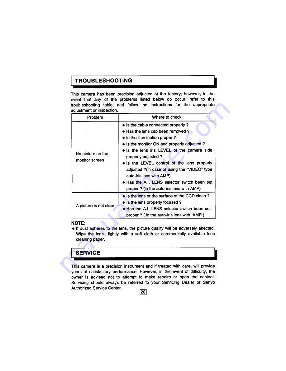 Sanyo VCB-3524 Instruction Manual Download Page 21