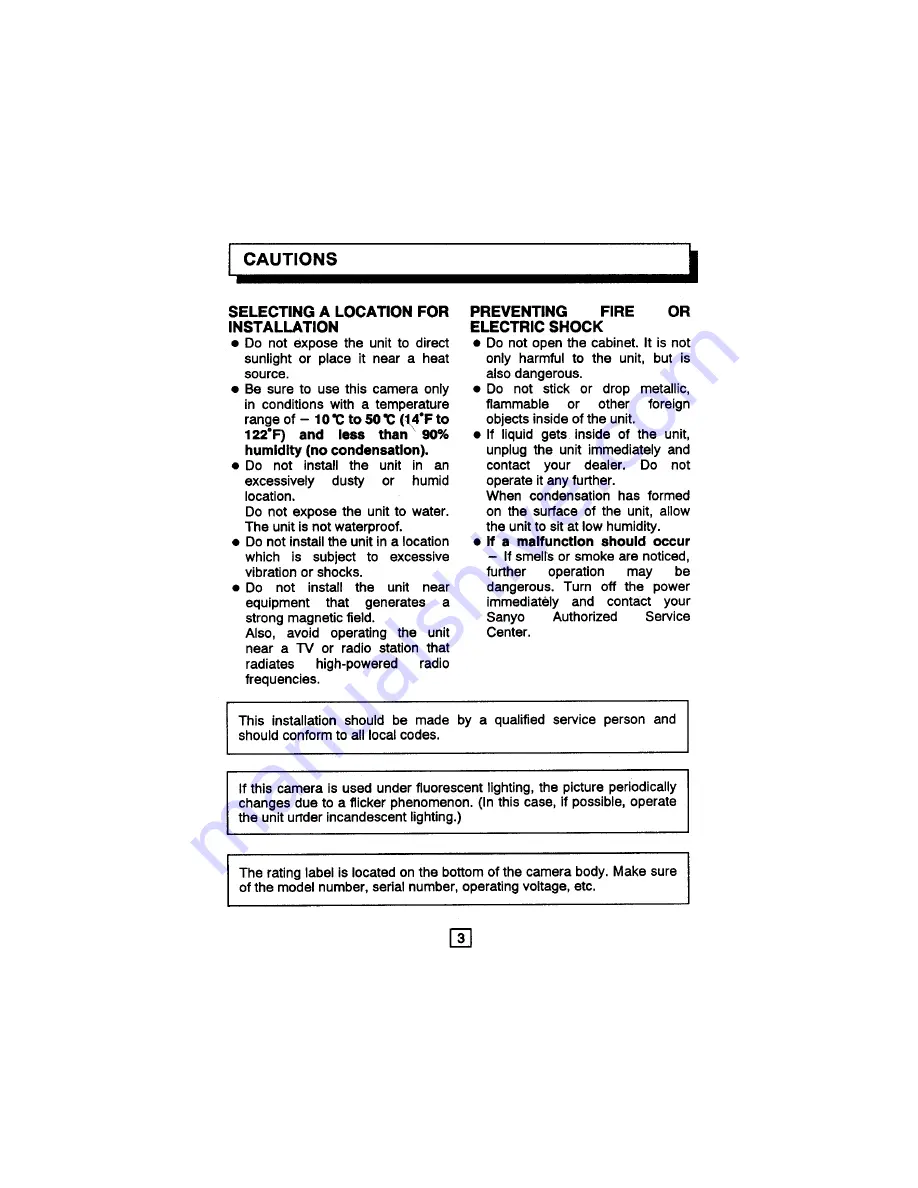 Sanyo VCC-3924 Instruction Manual Download Page 4